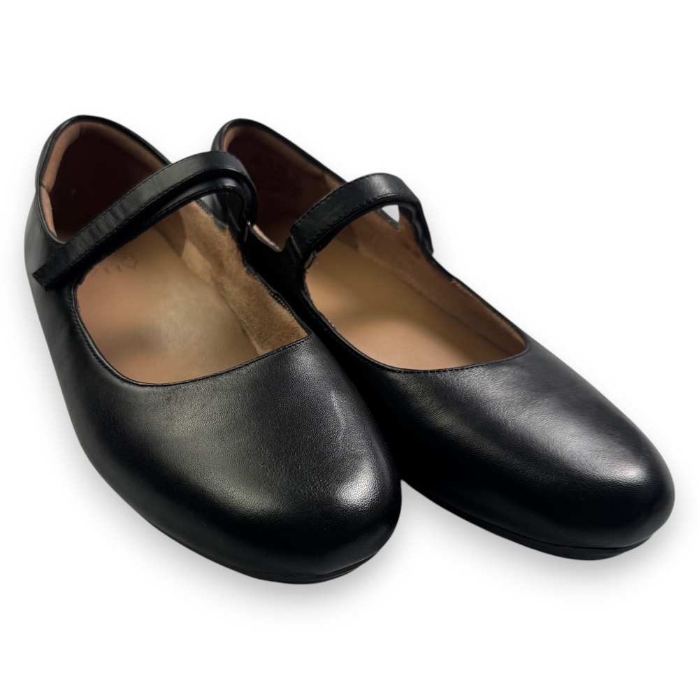 Naturalizer Maxwell MJ Black Leather Mary Jane Flat Women 8.5M Round Toe Comfort - Picture 2 of 14